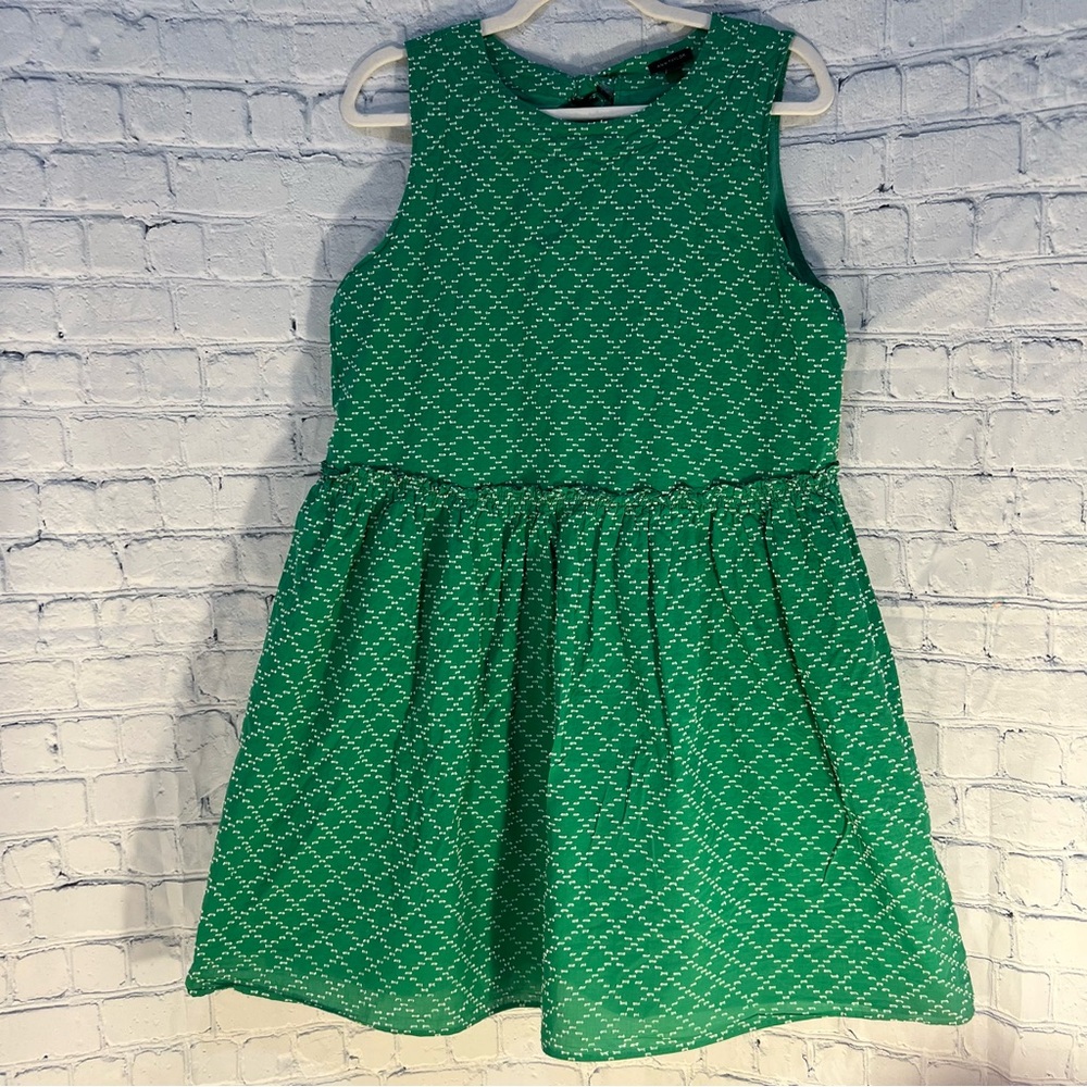 Ann Taylor Green Geometric Mini Dress